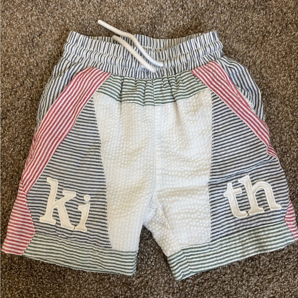 Kith White and Pink Striped Shorts